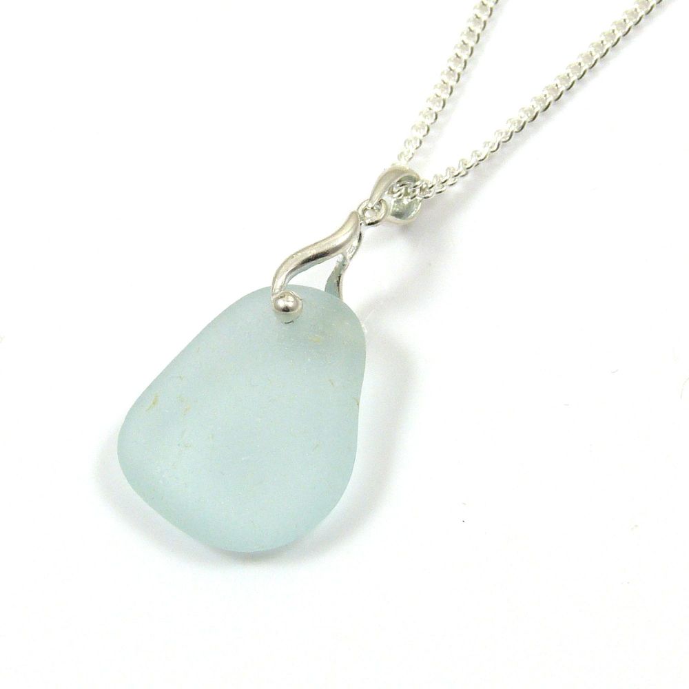 Pale Blue Sea Glass Necklace GABRIELLE