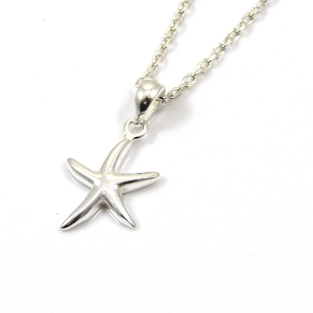 Sterling Silver Starfish Necklace - Simple - Dainty - Minimalist