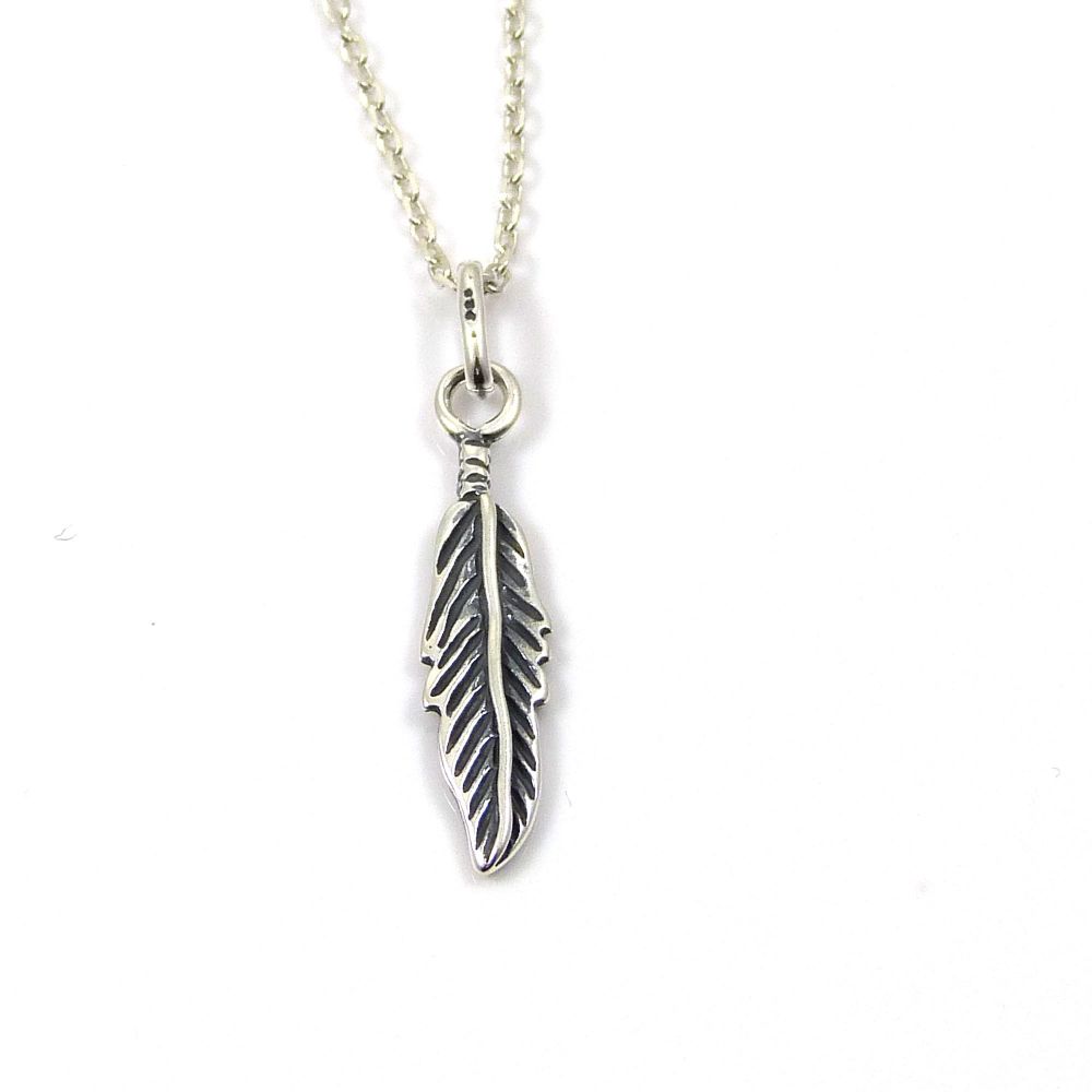 Sterling Silver Feather Necklace - Simple - Dainty - Minimalist