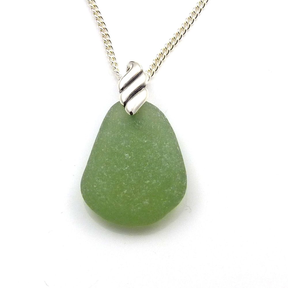 Kelly Green Sea Glass Necklace RENEE