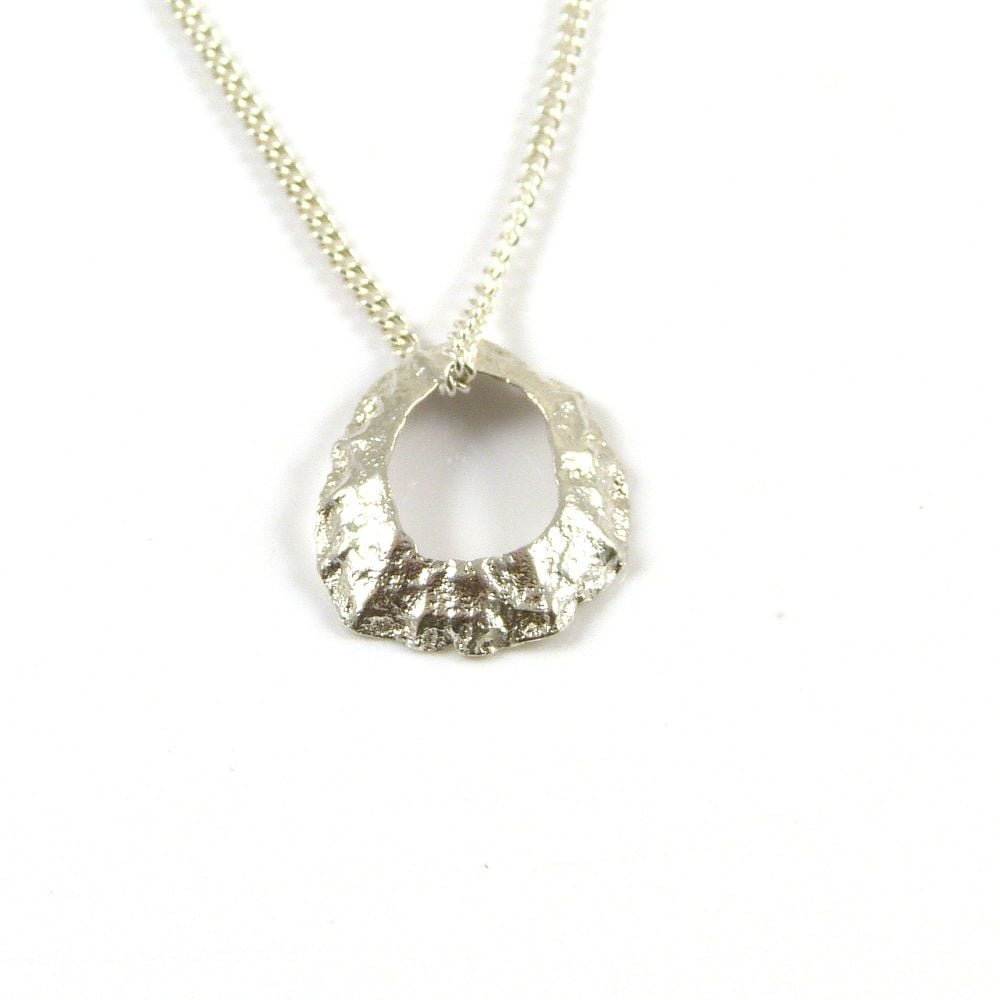 Sterling Silver Cast Limpet Seashell with Hole Pendant Necklace
