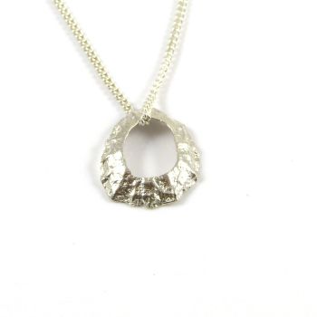 Sterling Silver Cast Limpet Seashell with Hole Pendant Necklace Hallmarked