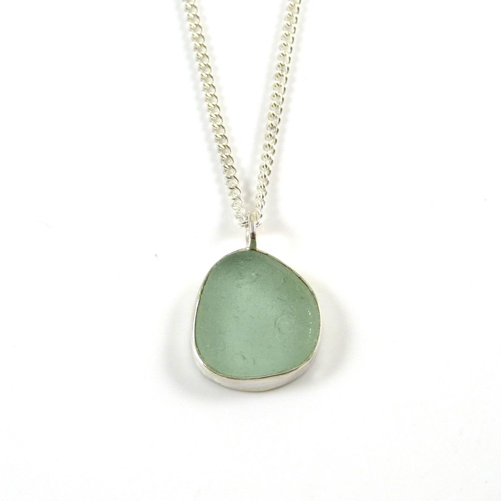 Pale Julep Sea Glass Pendant Necklace ELODIE