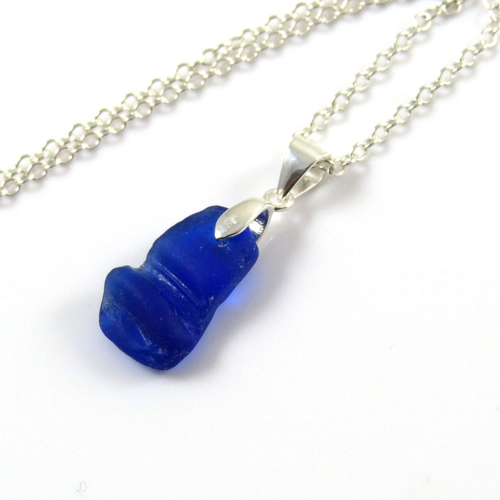Cobalt Blue English Sea Glass Necklace JOELLE