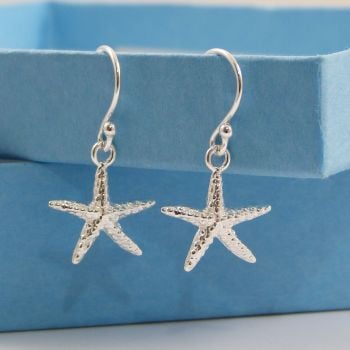 Sterling Silver Starfish Drop Earrings