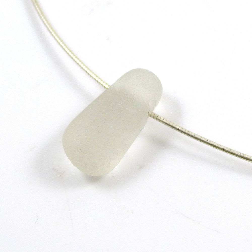 White Sea Glass Floating Necklace PAIGE