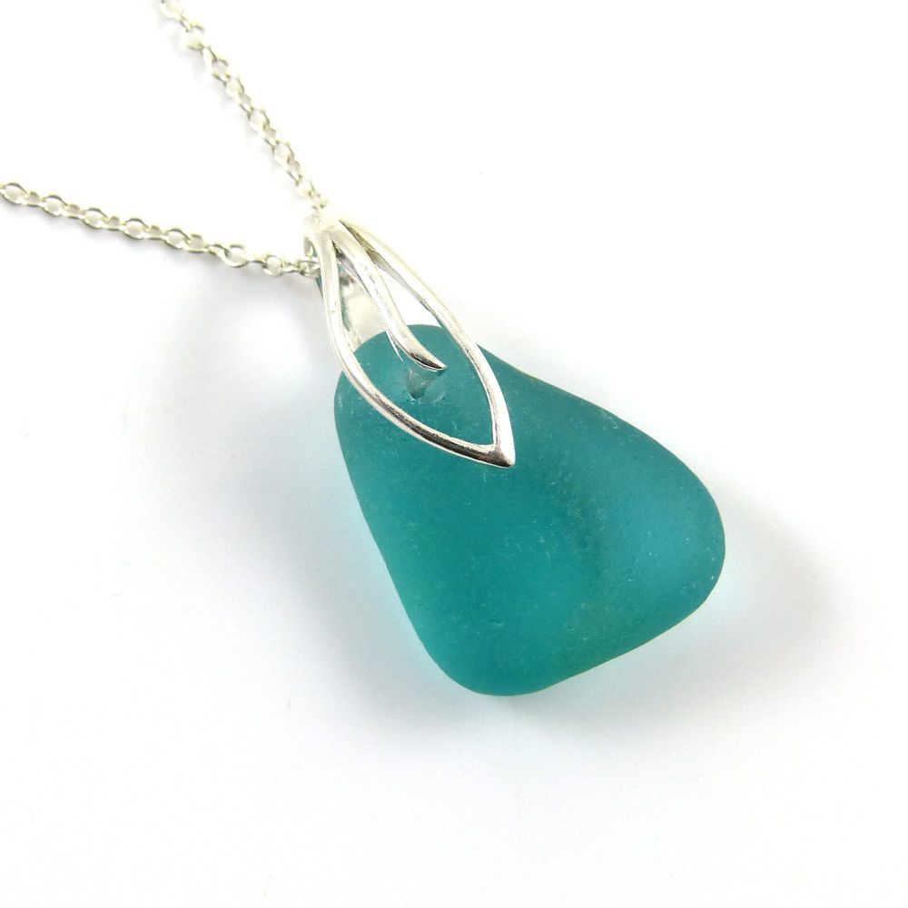 Rare Turquoise Sea Glass Necklace HANNA