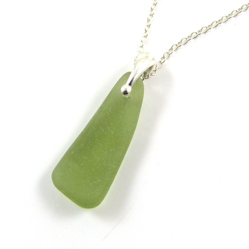 Green Sea Glass Necklace ERIN