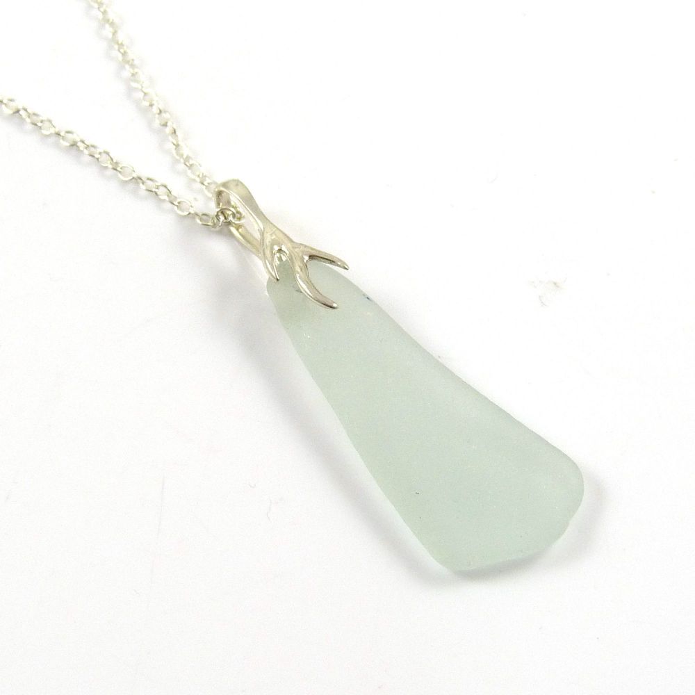 Seamist Sea Glass And Silver Tendril Pendant Necklace LACIE