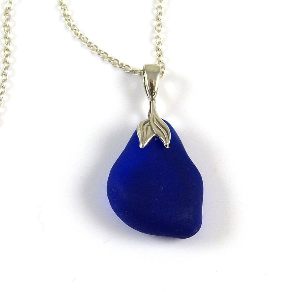 Cobalt Blue Sea Glass Necklace Mermaid MINA