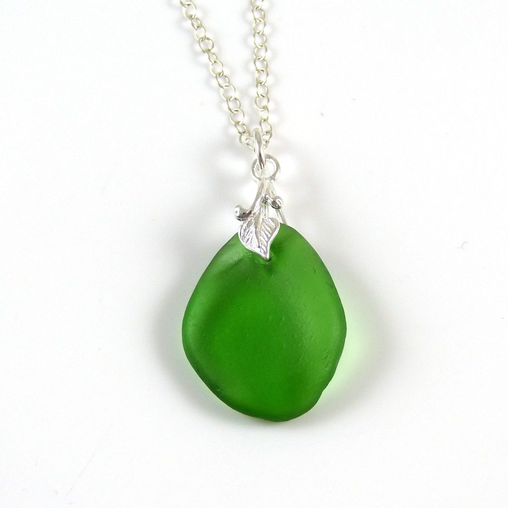 Emerald Green English Sea Glass Necklace ROISIN