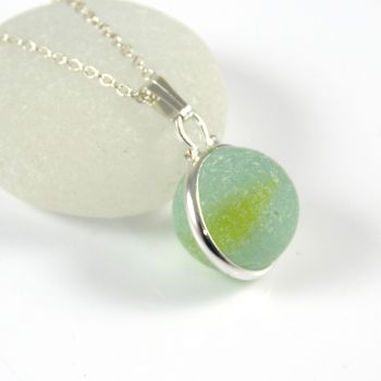 Seamist Sea Glass Floating Marble Necklace L135