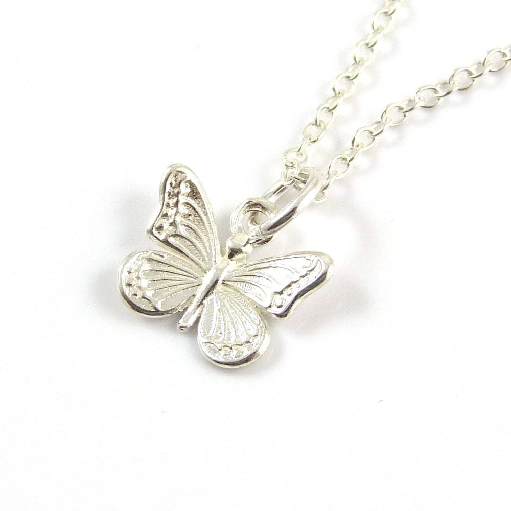 Sterling Silver Butterfly Necklace - Simple - Dainty - Minimalist