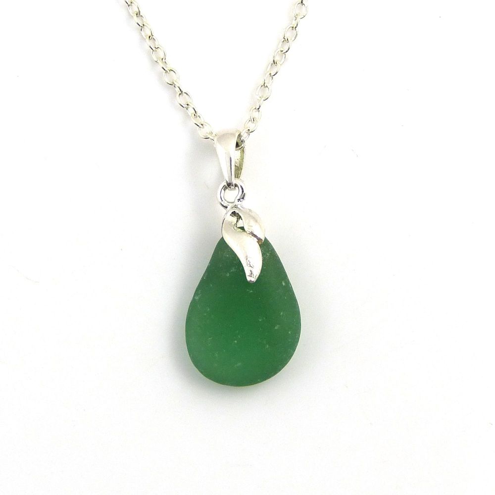 Seaham Blue Green Sea Glass Pendant Necklace CHERELL