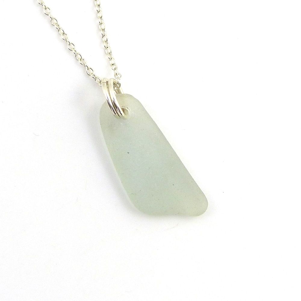 Seaspray Sea Glass and Sterling Silver Necklace