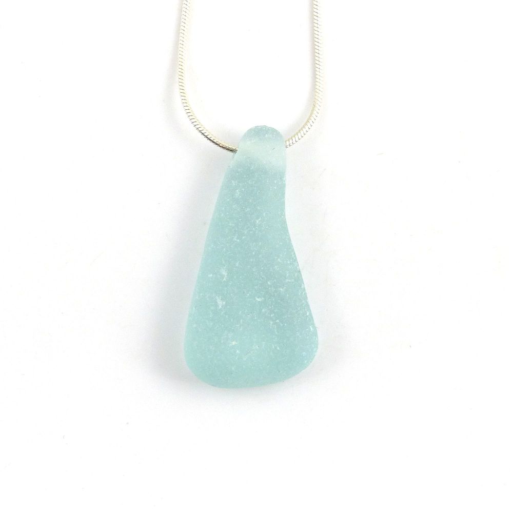 Pale Blue Floating Sea Glass Necklace - BELLA