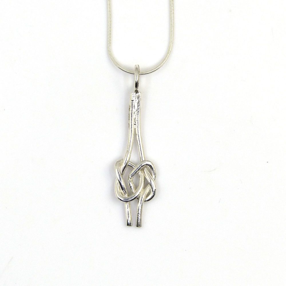 Sterling Silver Lover's Knot Pendant Necklace 