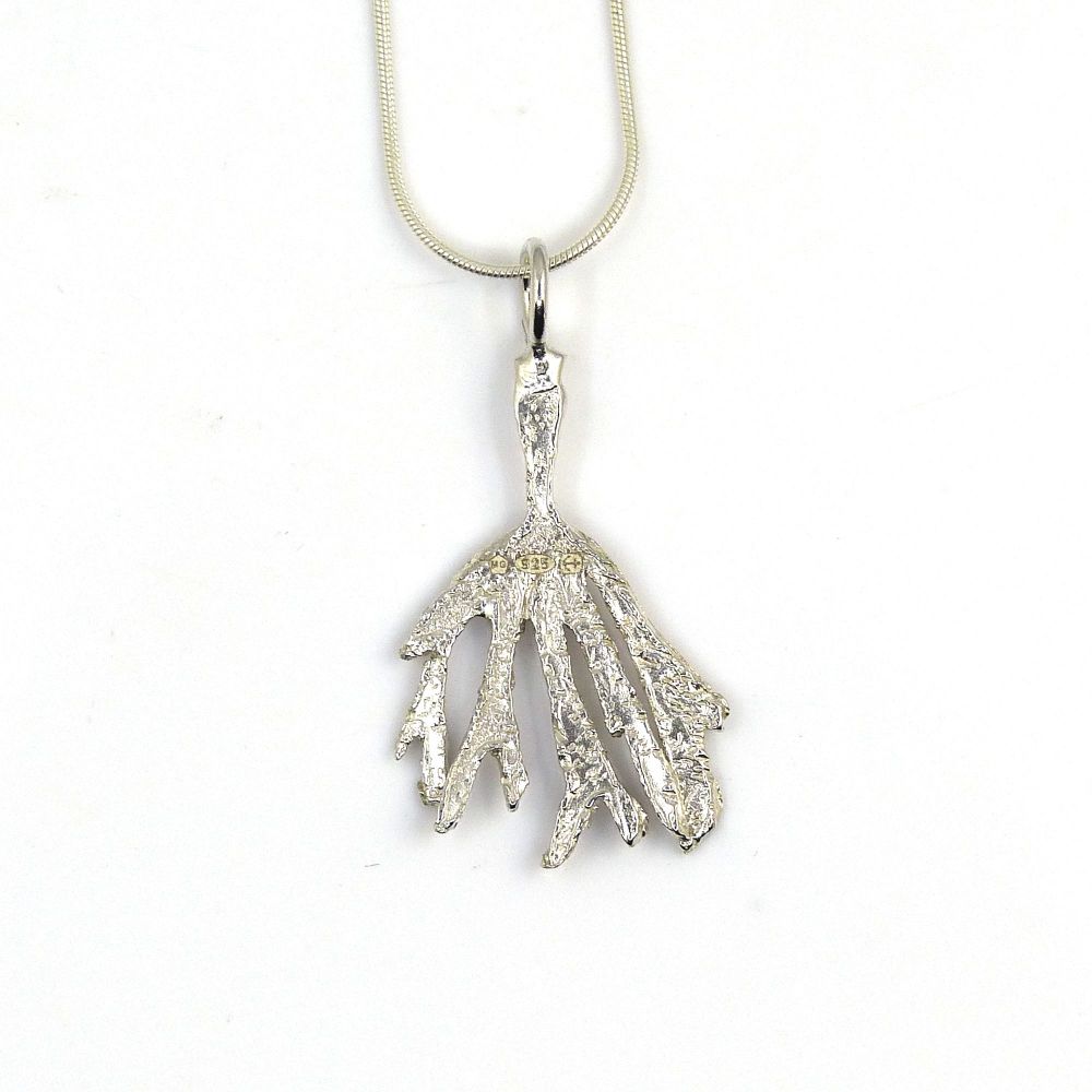 Sterling Silver Small Seaweed Pendant Necklace 