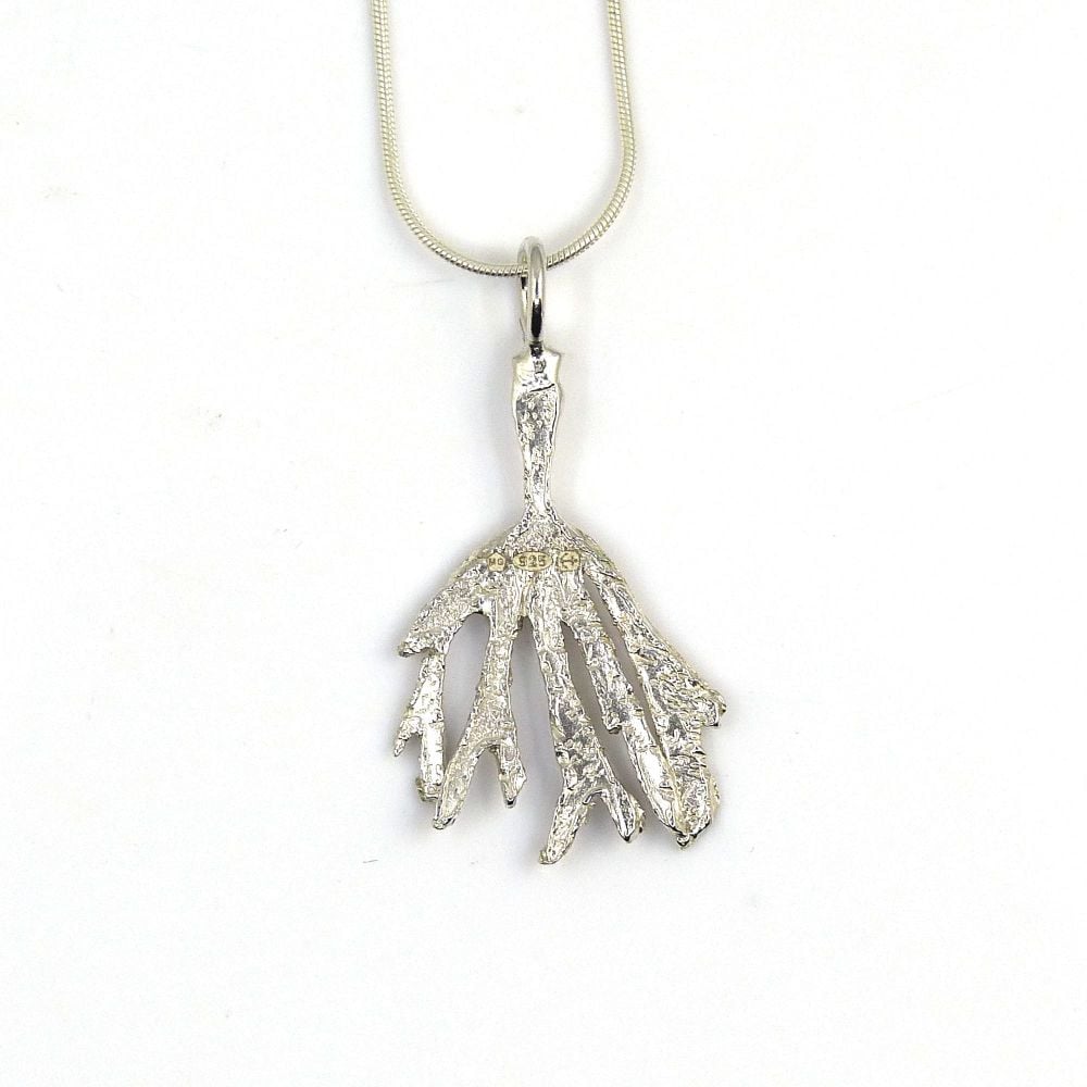 Sterling Silver Small Seaweed Pendant Necklace 