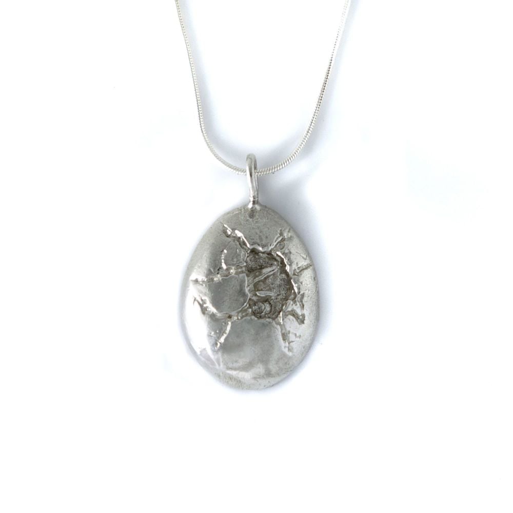 Sterling Silver First Breath Egg Pendant Necklace