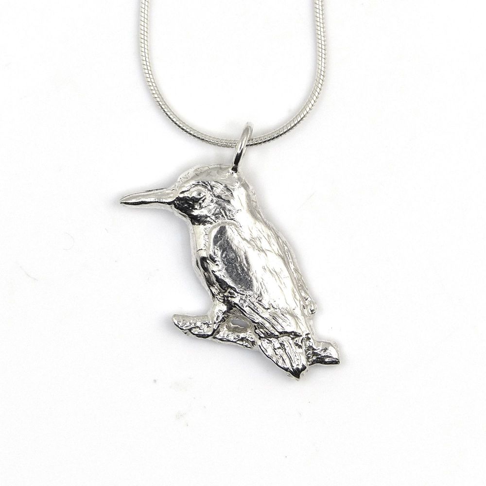 Sterling Silver Kingfisher Pendant Necklace 