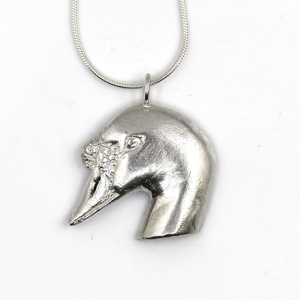 Sterling Silver Swan Pendant Necklace 