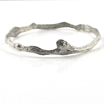 Cast Sterling Silver Seaweed Bangle