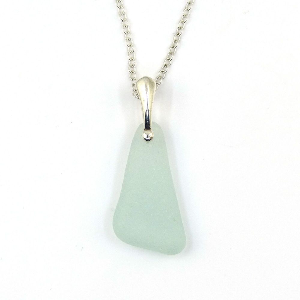 Pale Blue Sea Glass Necklace ELISE