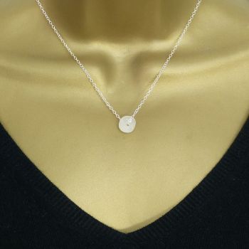 White Sea Glass Bead Necklace 