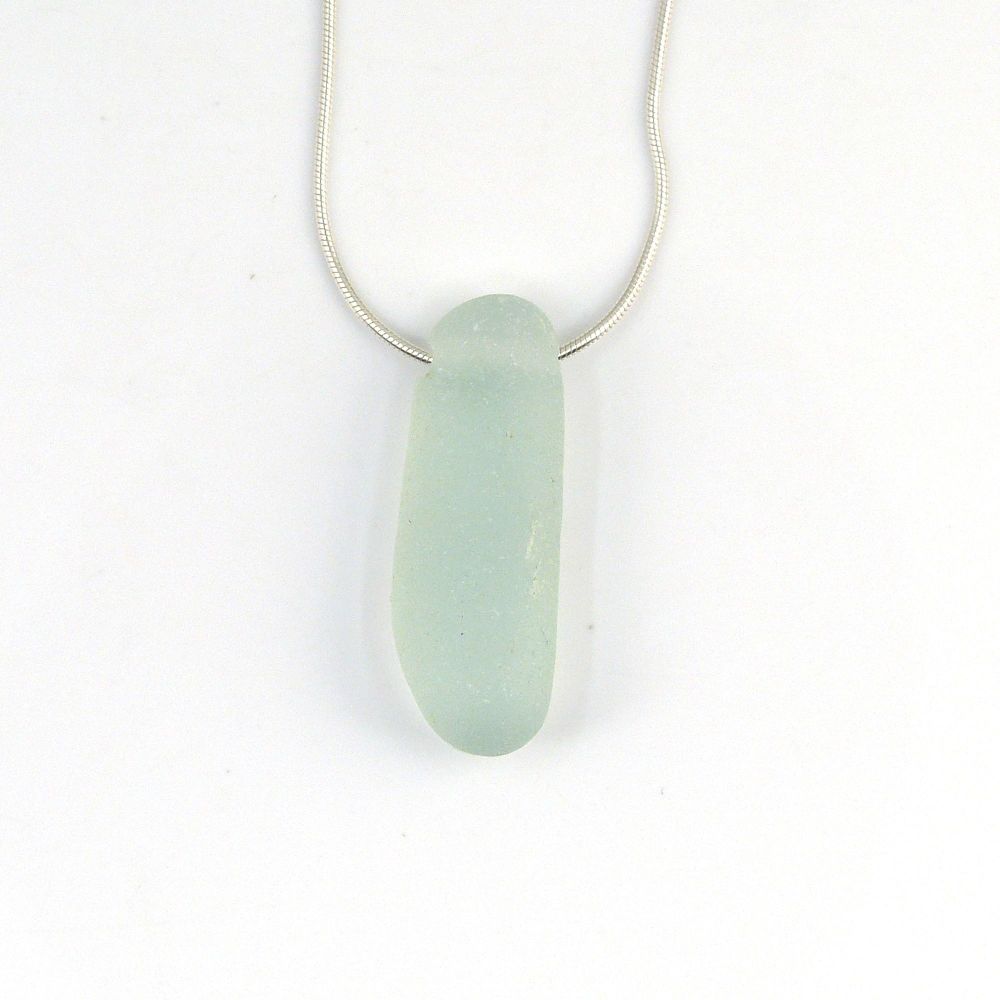 Pale Blue Floating Sea Glass Necklace  ARIEL