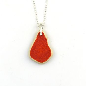 Scarlet Beach Pottery on Sterling Silver Necklace P143