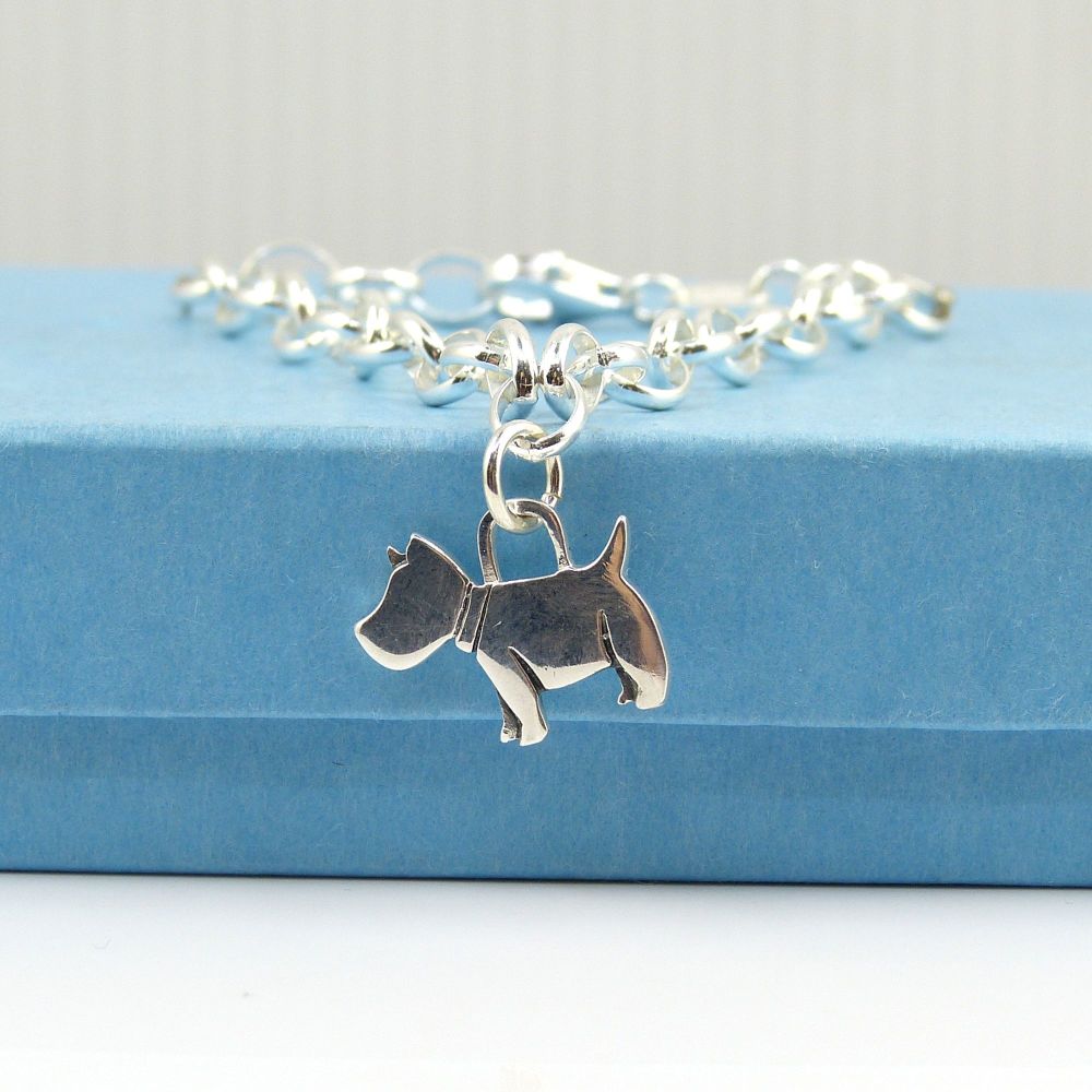 Sterling Silver Bracelet with Silver Dolphin Charm 