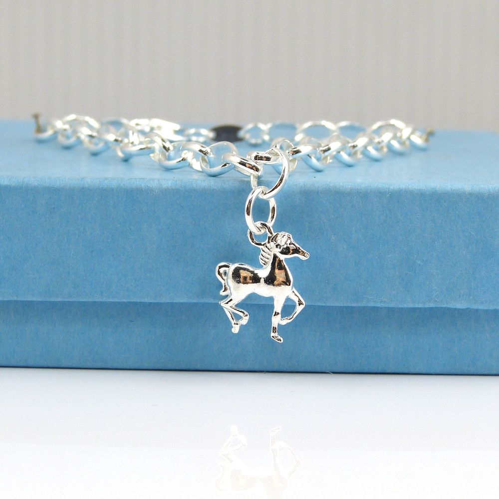 Sterling Silver Bracelet , Silver Horse, Silver Pony, Equestrian Jewellery,