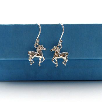 Sterling Silver Pony Drop Earrings
