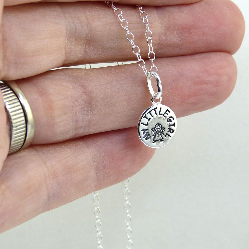 Sterling Silver My Little Girl Necklace - Simple - Dainty - Minimalist