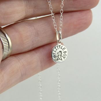 Sterling Silver My Little Boy Necklace - Simple - Dainty - Minimalist - New Mum Gift
