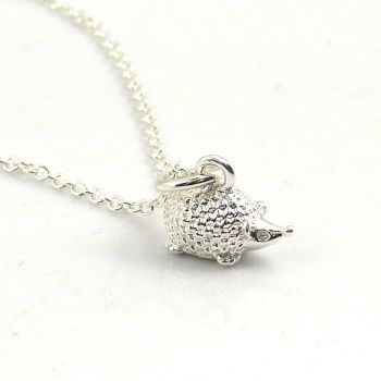 Sterling Silver Hedgehog Necklace - Simple - Dainty - Minimalist