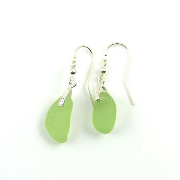 One of a Kind Sea Glass and Sterling Silver Earrings E237