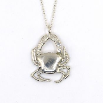 Sterling Silver Crab Pendant Necklace, Zodiac/Star Sign Cancer