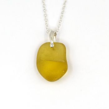 Yellow Gold Sea Glass Necklace MILA