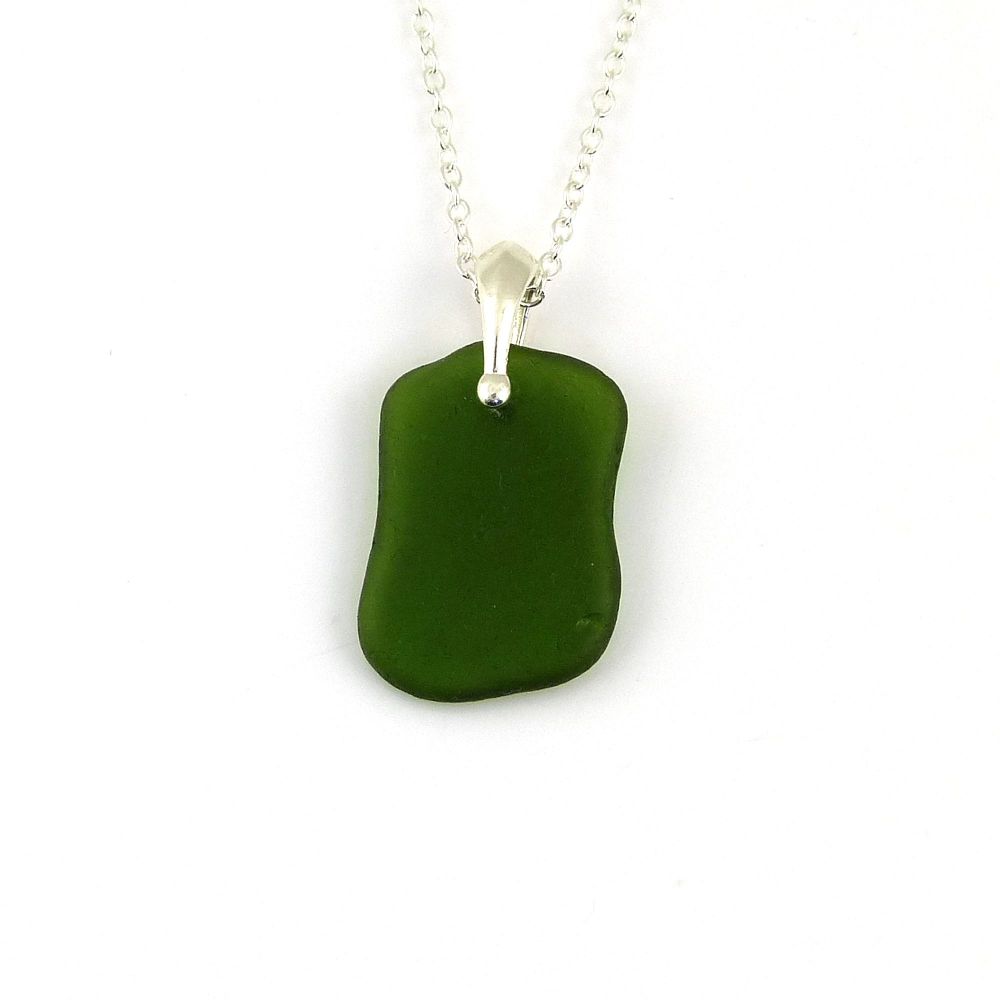 Sea Glass Necklace Christmas Green AMELIE