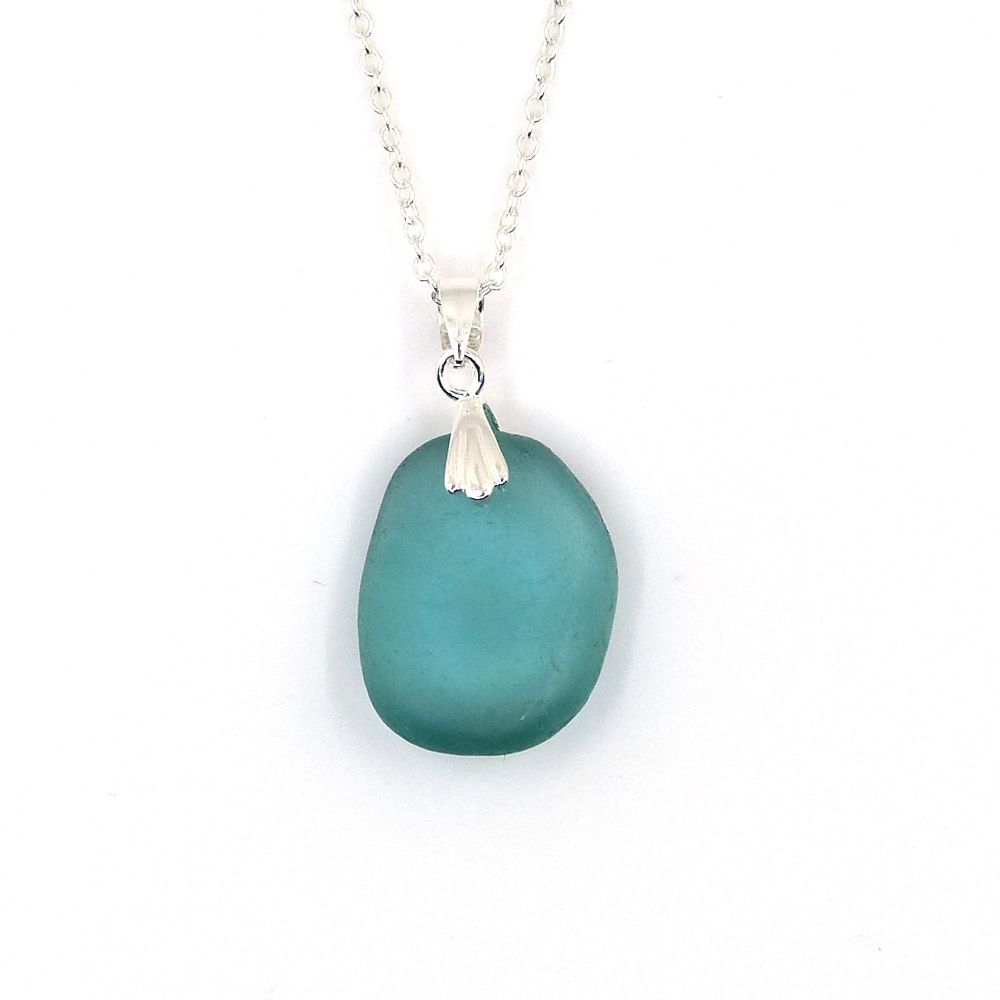 Julep Sea Glass Necklace, Beach Glass Necklace, Seaglass Pendant, SASHA