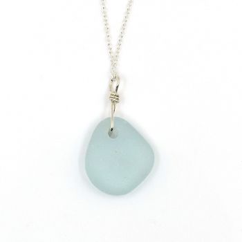 Pale Blue English Sea Glass Necklace LUCIENNE