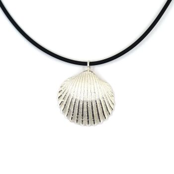 Sterling Silver Cockle Shell  Pendant Necklace