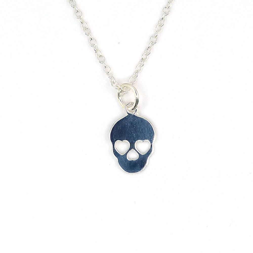 Sterling Silver Skull Necklace - Simple - Dainty - Minimalist