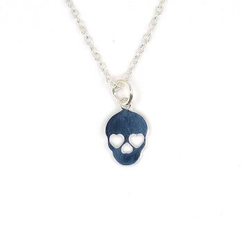 Sterling Silver Skull Necklace - Simple - Dainty - Minimalist - Great gift for Halloween