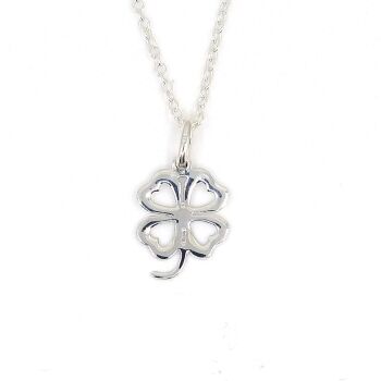 Sterling Silver Four Leaf Clover  Necklace - Simple - Dainty - Minimalist