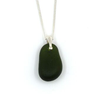 Forest Green Sea Glass Necklace JASMIN
