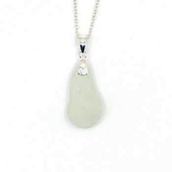 Seamist Sea Glass and Sterling Silver Necklace LAILA