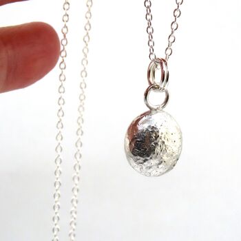 Recycled Sterling Silver Pebble Necklace
